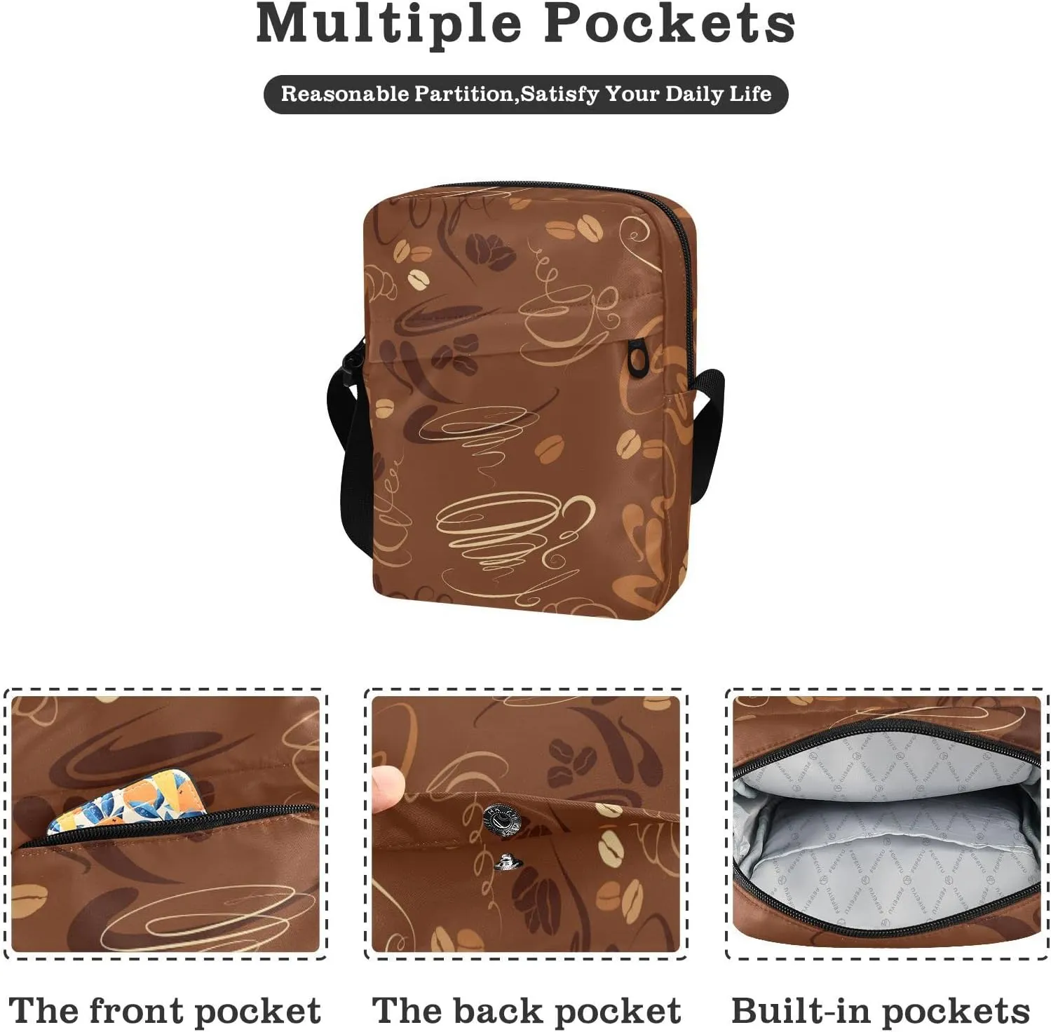 Oyihfvs Messenger Bag, Men's Crossbody Bag, Women's Crossbody Bag with Adjustable Strap