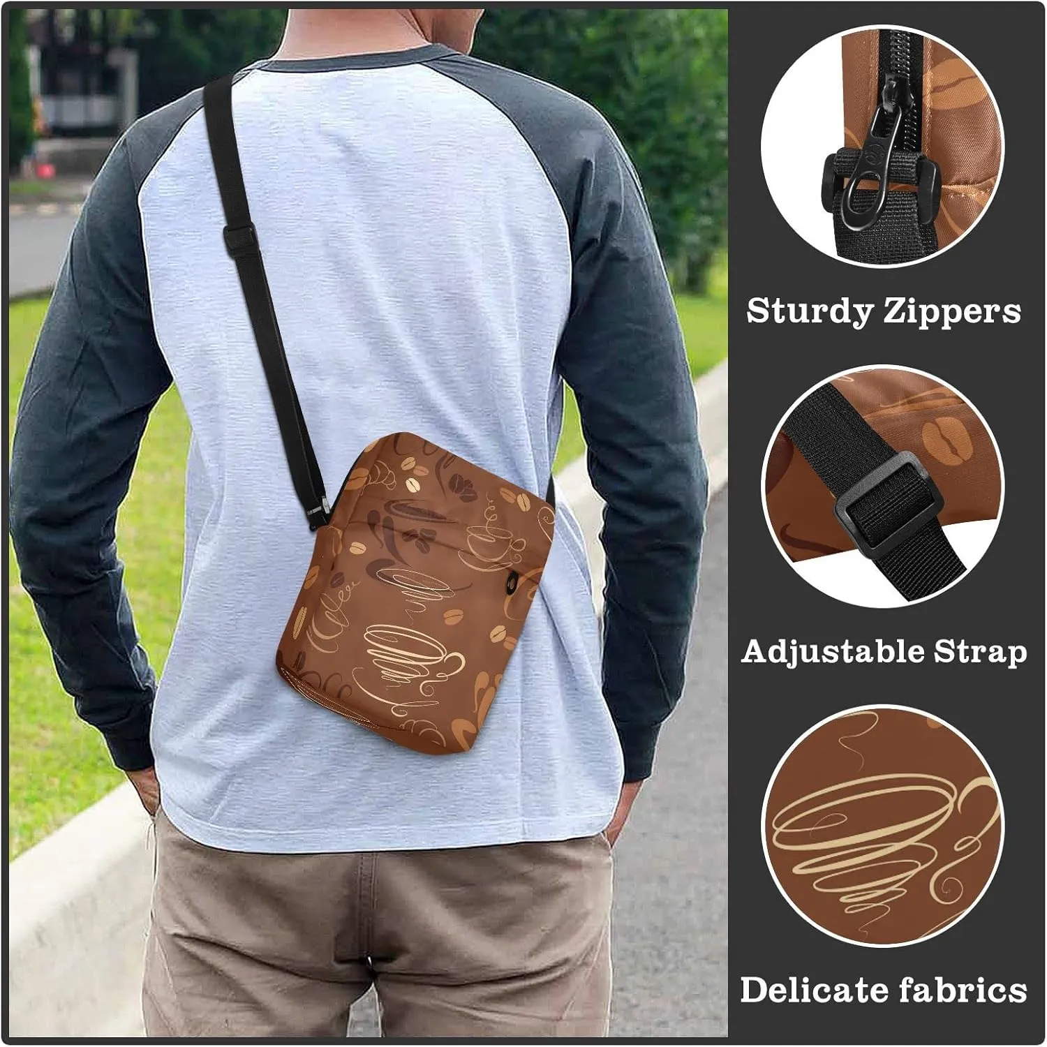 Oyihfvs Messenger Bag, Men's Crossbody Bag, Women's Crossbody Bag with Adjustable Strap