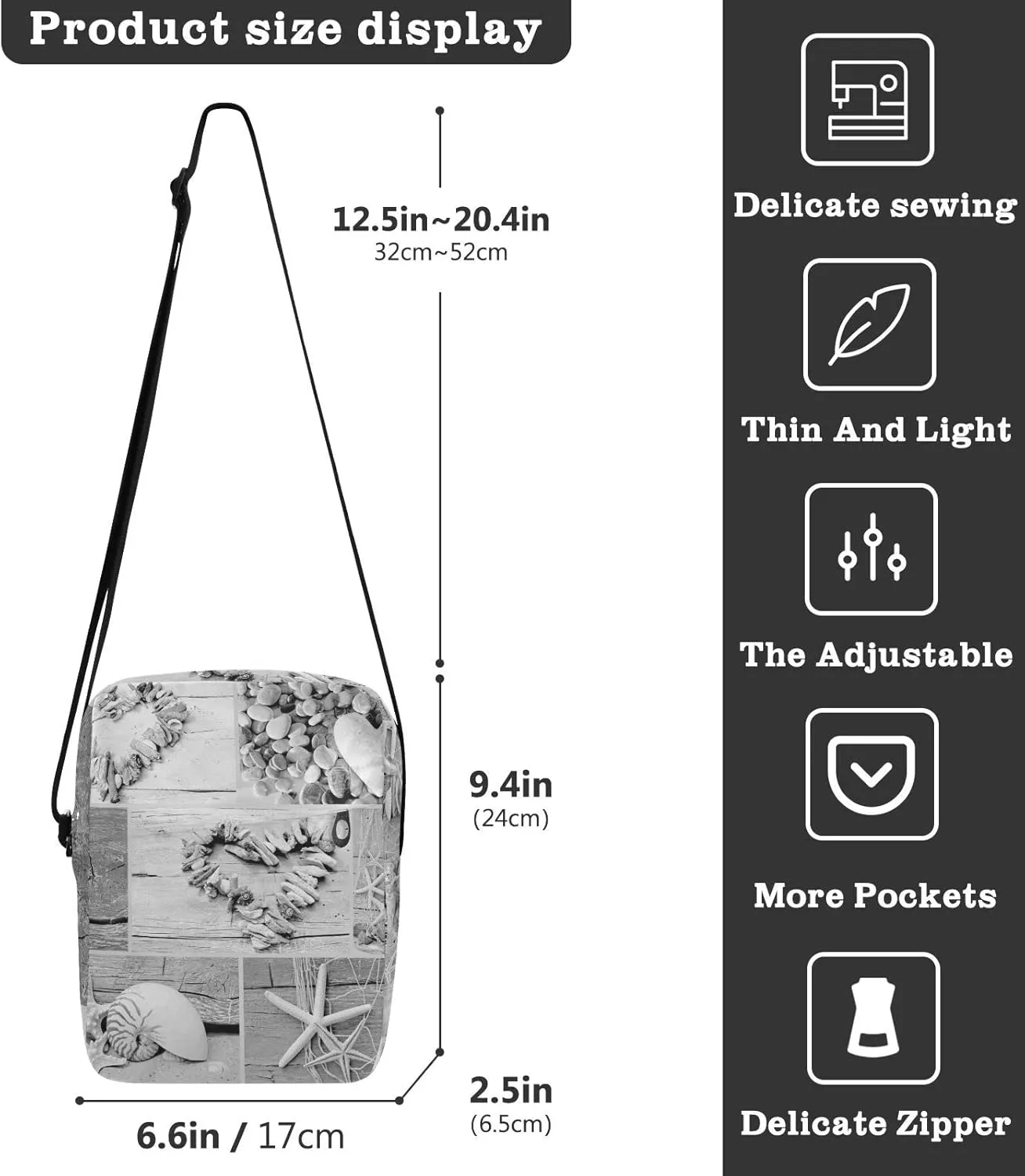 Oyihfvs Messenger Bag, Men's Crossbody Bag, Women's Crossbody Bag with Adjustable Strap