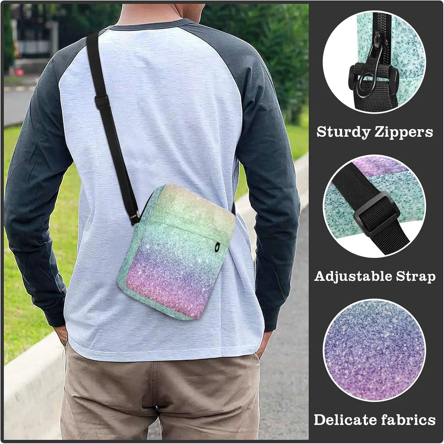 Oyihfvs Messenger Bag, Men's Crossbody Bag, Women's Crossbody Bag with Adjustable Strap