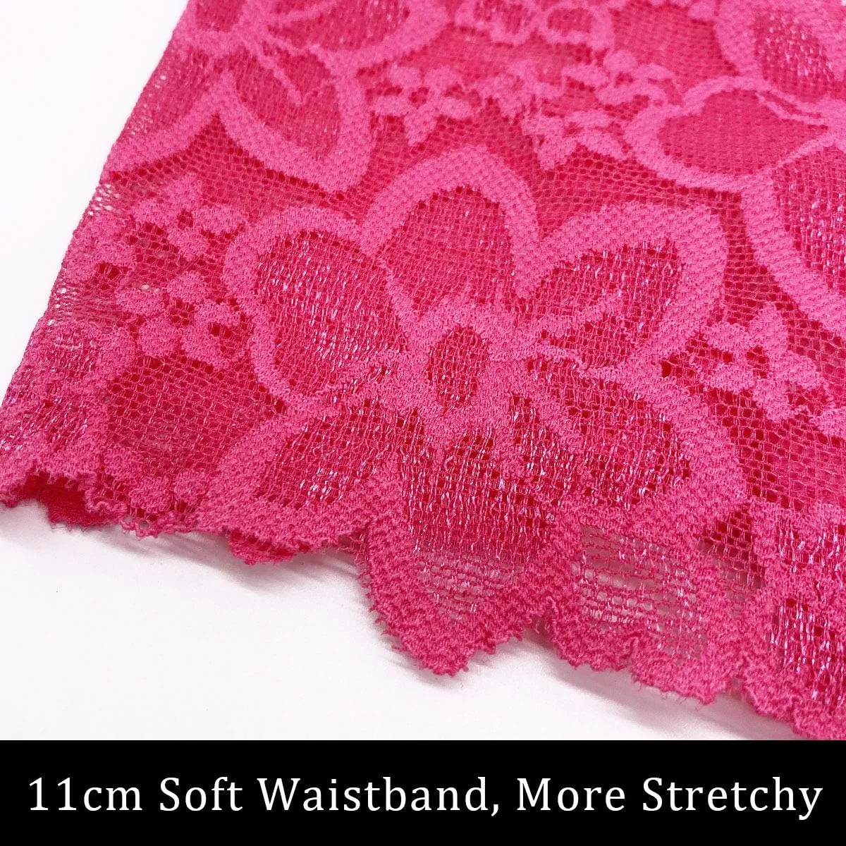 Pack 6 High Waisted Lace Thong for Women Cotton Underwear Plus Size High Rise Retro Tummy Control Thongs Panties