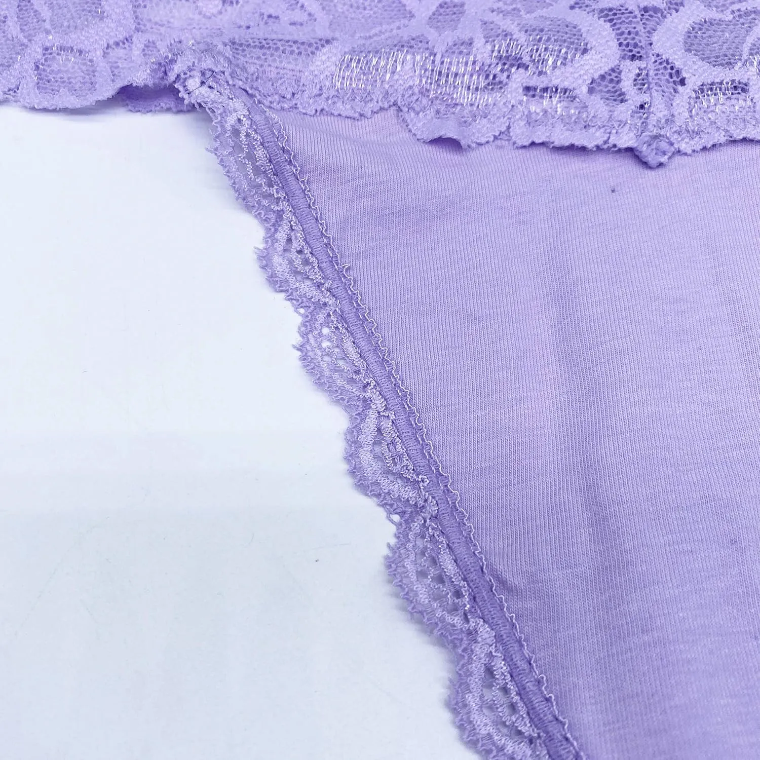 Pack 6 High Waisted Lace Thong for Women Cotton Underwear Plus Size High Rise Retro Tummy Control Thongs Panties