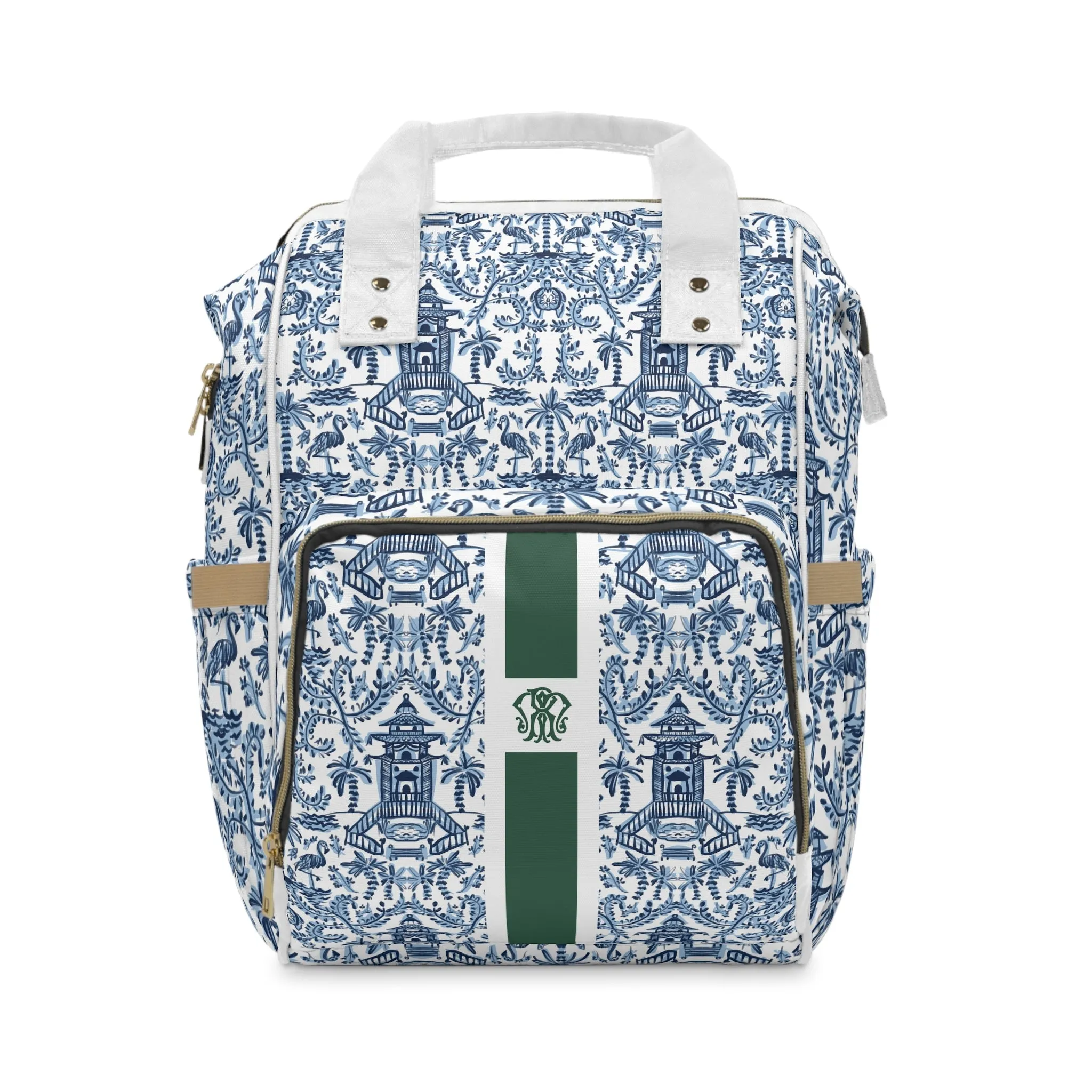 Palm Beach Personalized Nylon Waterproof Diaper Bag