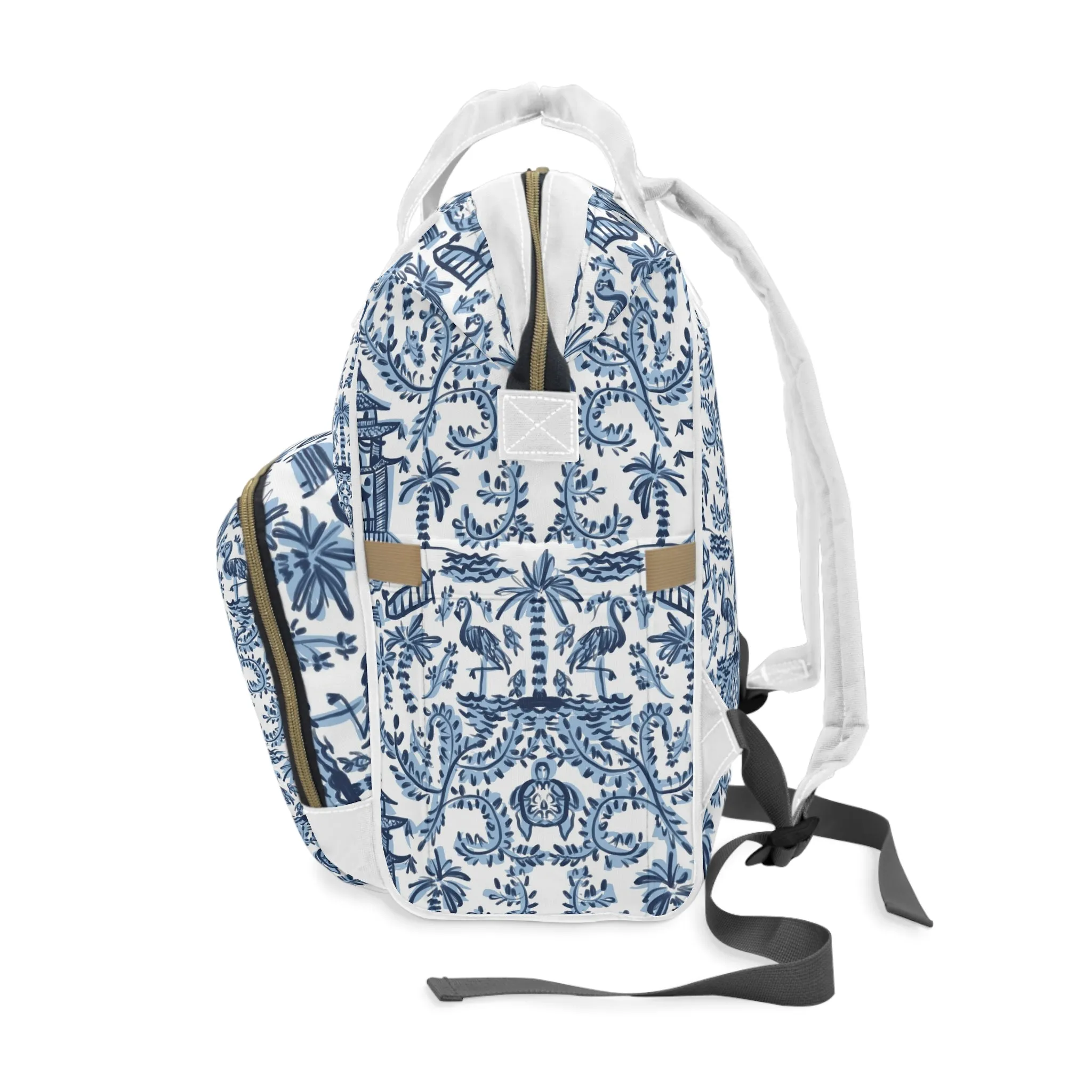 Palm Beach Personalized Nylon Waterproof Diaper Bag