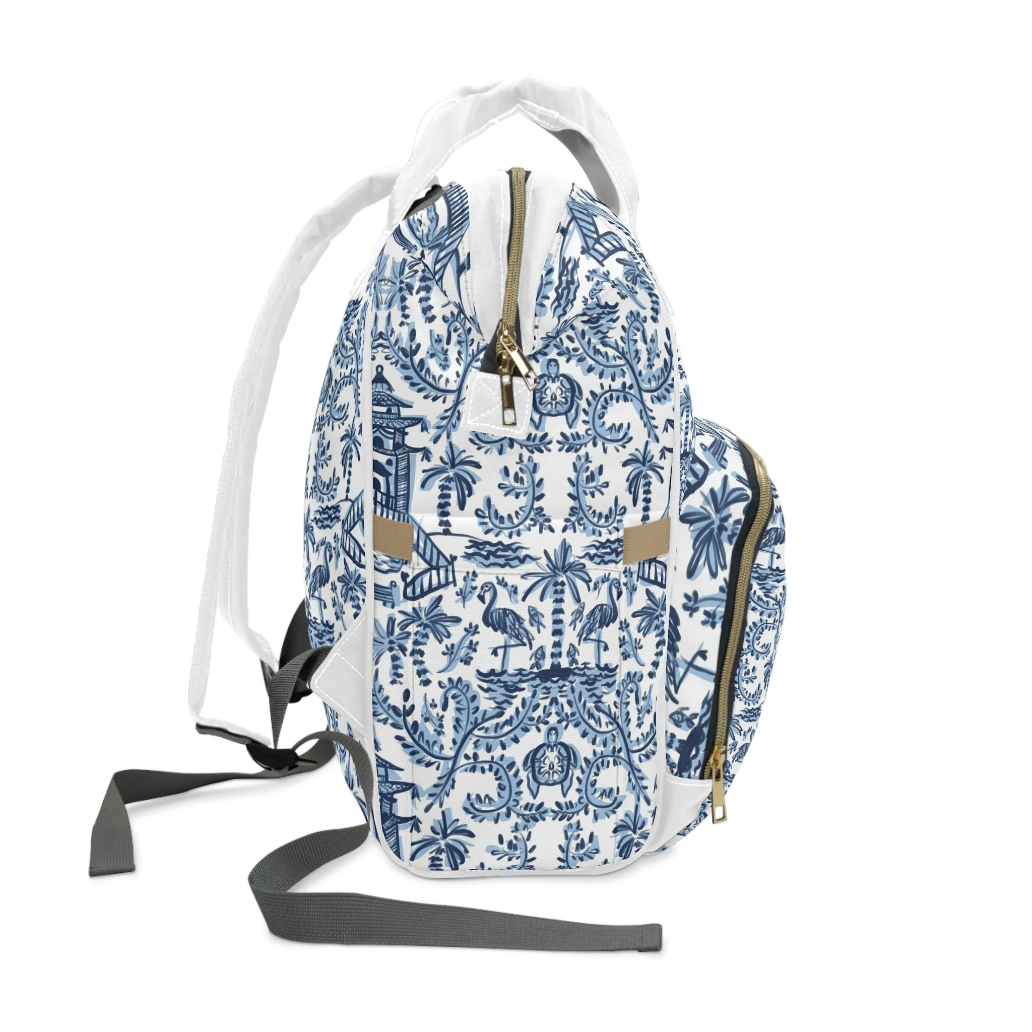 Palm Beach Personalized Nylon Waterproof Diaper Bag