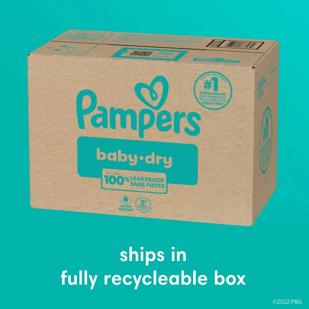 Pampers Diapers - Baby Dry - Size 2, 112 Count, Absorbent Disposable Infant Diaper (Packaging May Vary)