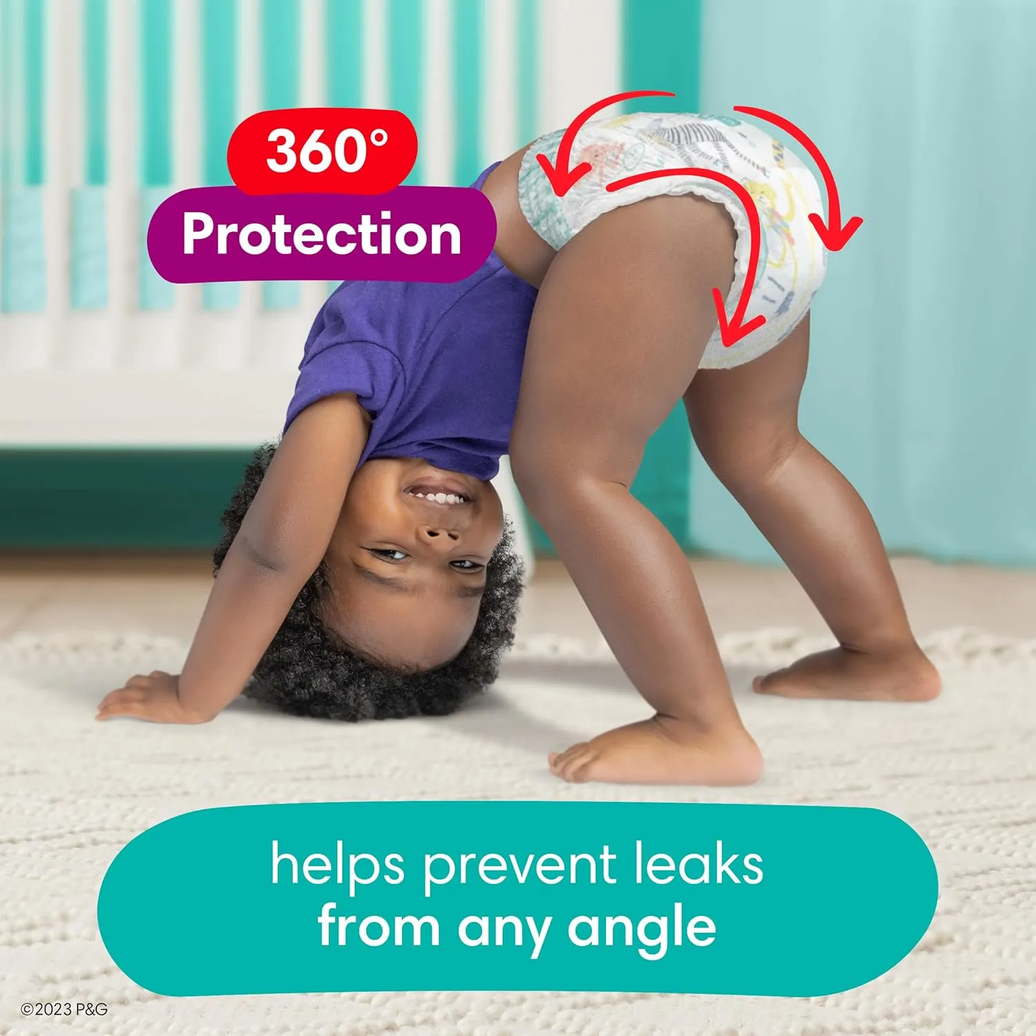 Pampers Diapers - Cruisers 360 - Size 6, 104 Count, Babyproof up to 100% Leakproof Pull-On Diaper