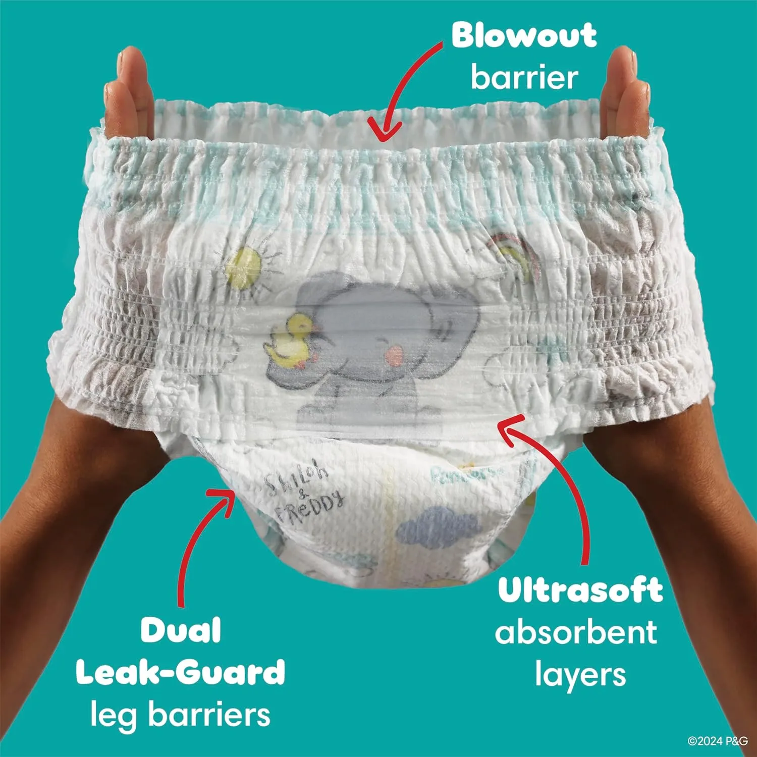Pampers Swaddlers 360 Pull-On Diapers, Size 6, 92 Count, with Sensitive Baby Wipes, 4 Flip-Top Packs (336 Wipes Total) [Packaging May Vary]