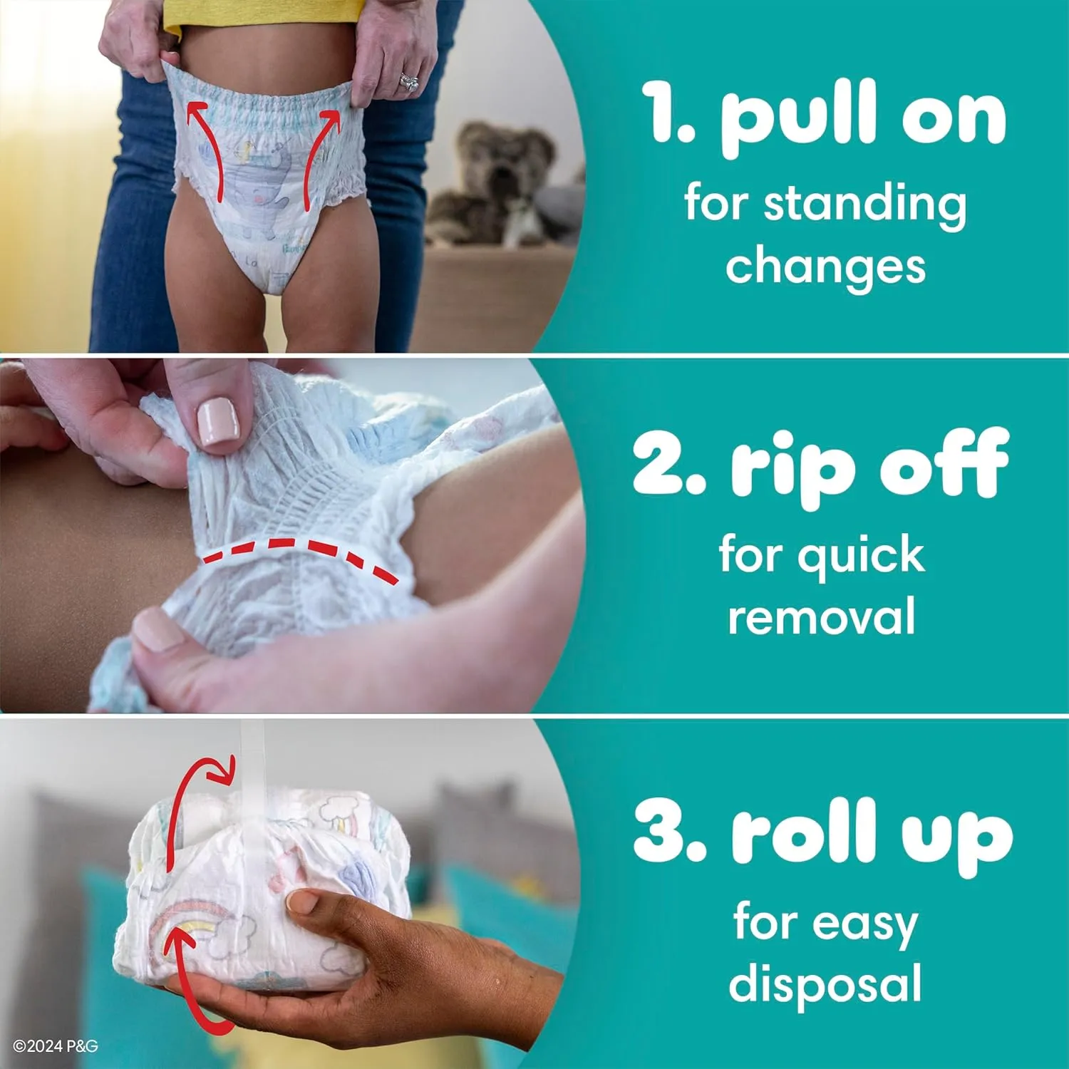 Pampers Swaddlers 360 Pull-On Diapers, Size 6, 92 Count, with Sensitive Baby Wipes, 4 Flip-Top Packs (336 Wipes Total) [Packaging May Vary]