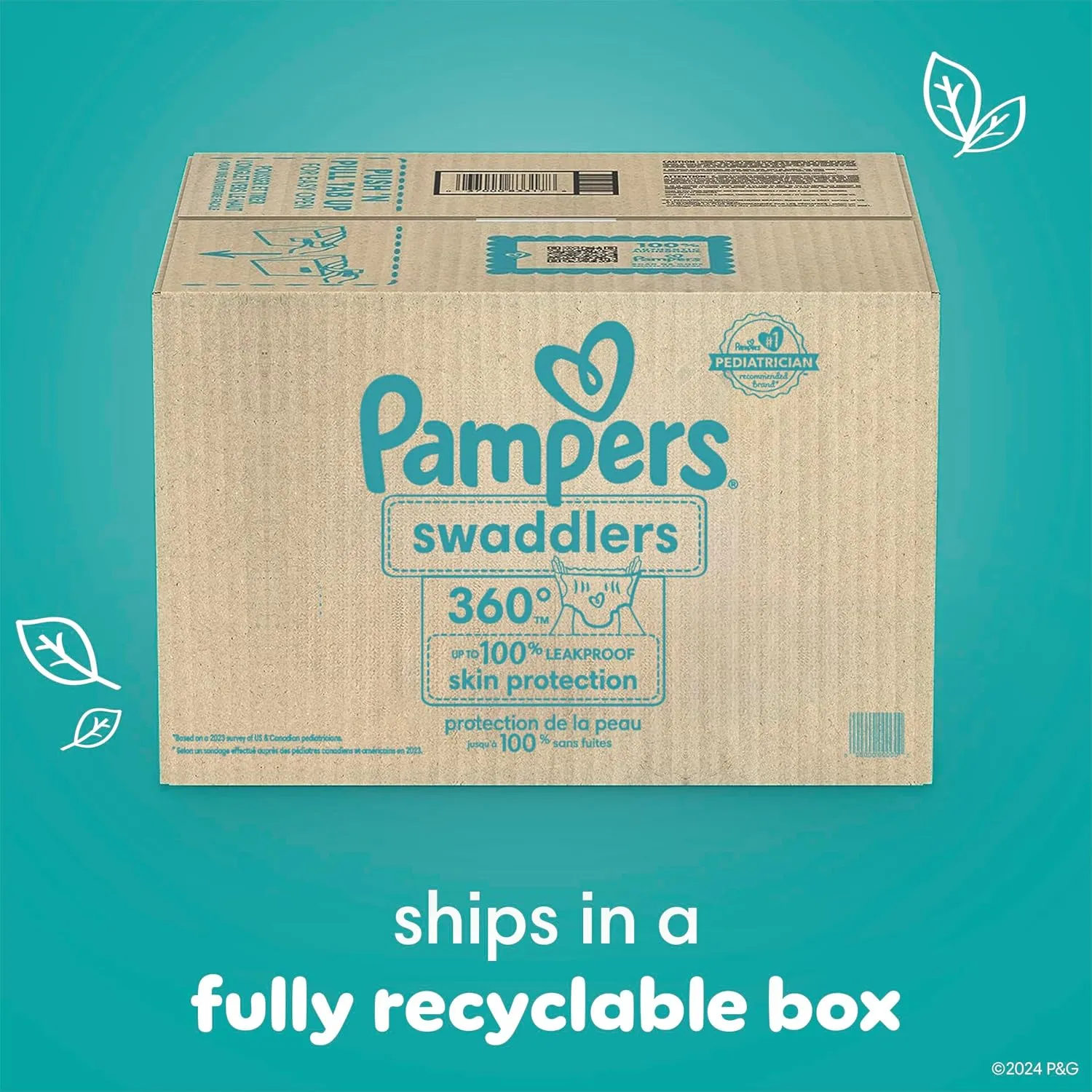 Pampers Swaddlers 360 Pull-On Diapers, Size 6, 92 Count, with Sensitive Baby Wipes, 4 Flip-Top Packs (336 Wipes Total) [Packaging May Vary]