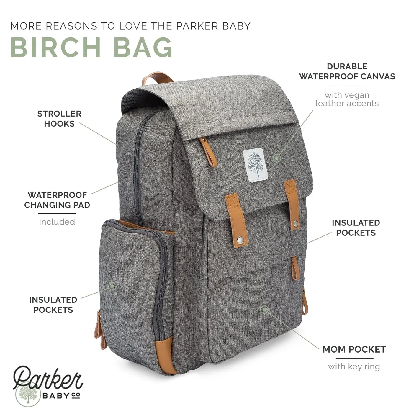 Parker Baby Co Birch Bag - Diaper Backpack