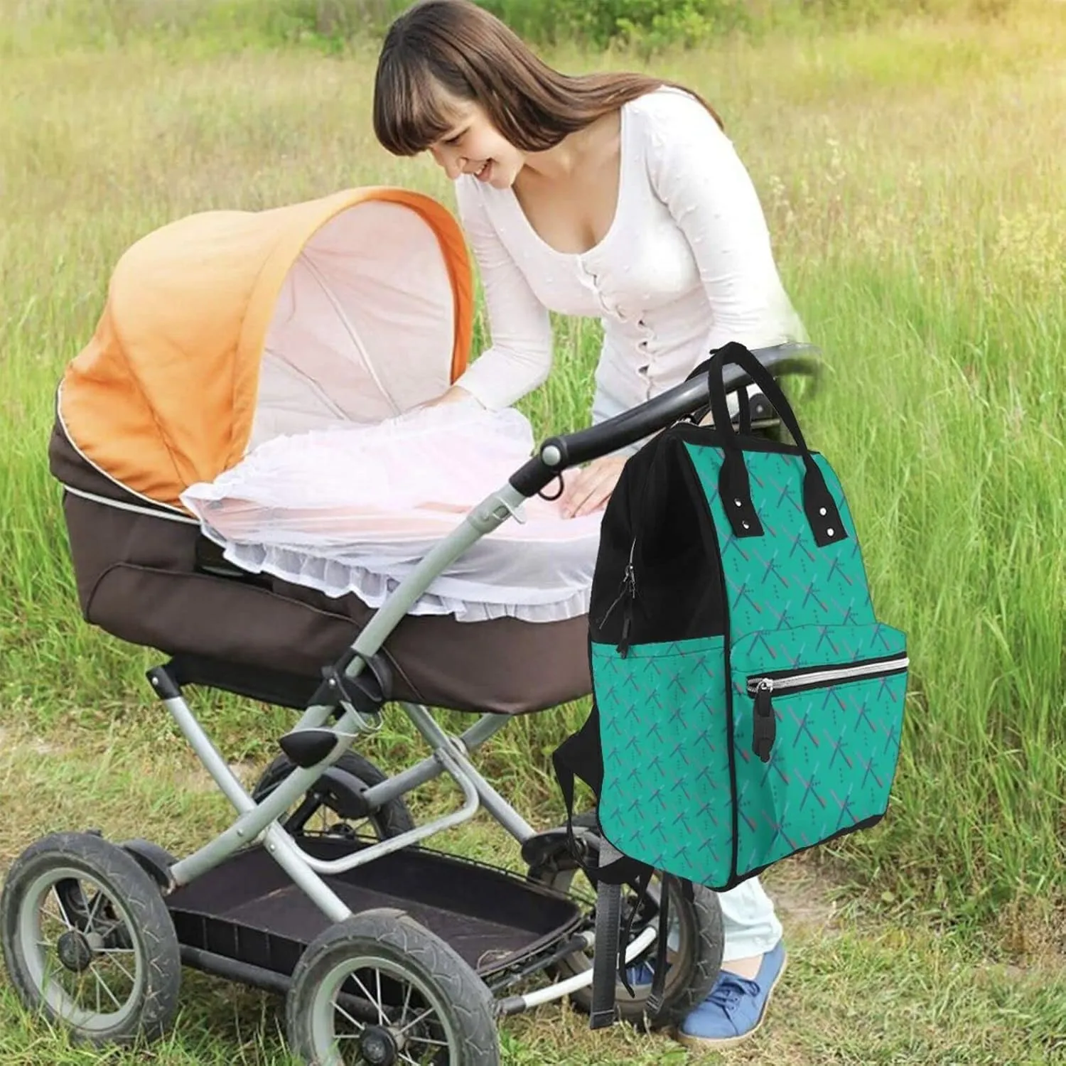 PDX Airport Carpet a Valued Rug Large Capacity Mummy Maternity Bag Multifunctional Diaper Backpack 3D Print Travel Backpack