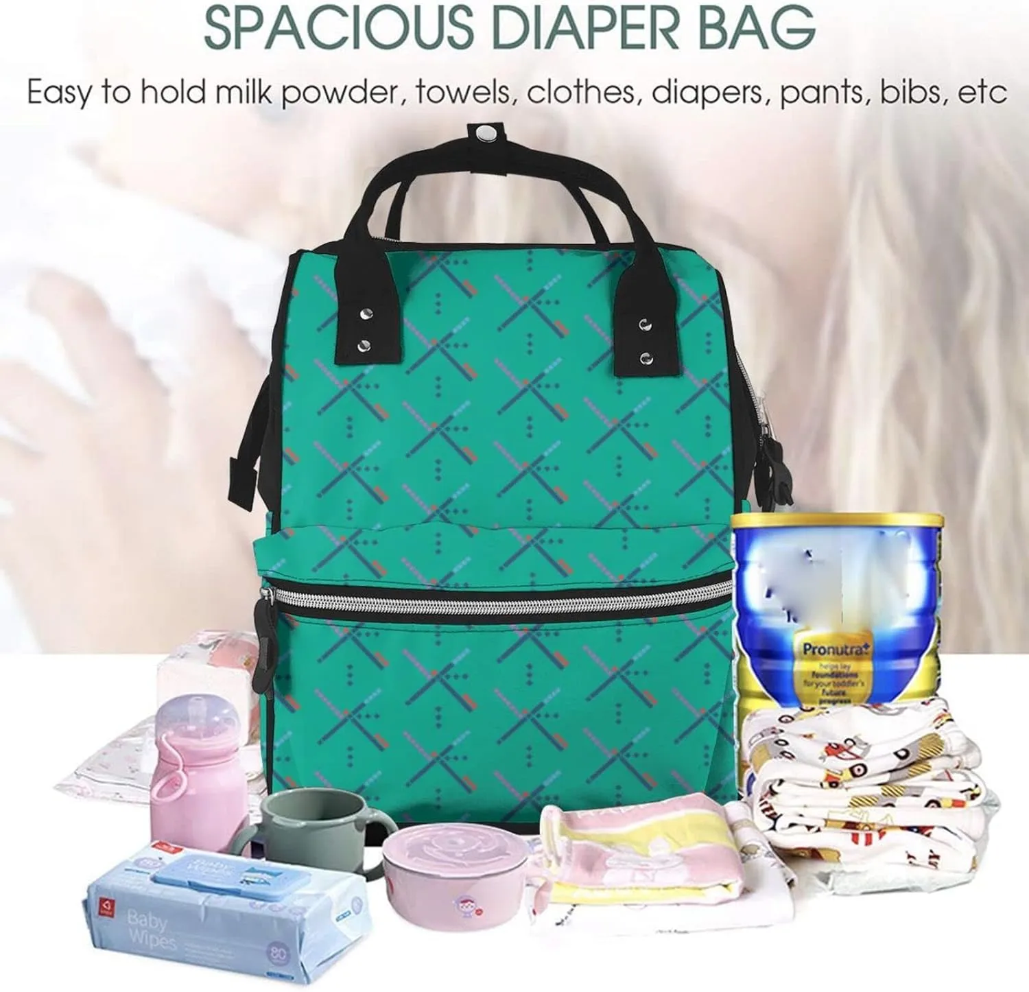 PDX Airport Carpet a Valued Rug Large Capacity Mummy Maternity Bag Multifunctional Diaper Backpack 3D Print Travel Backpack