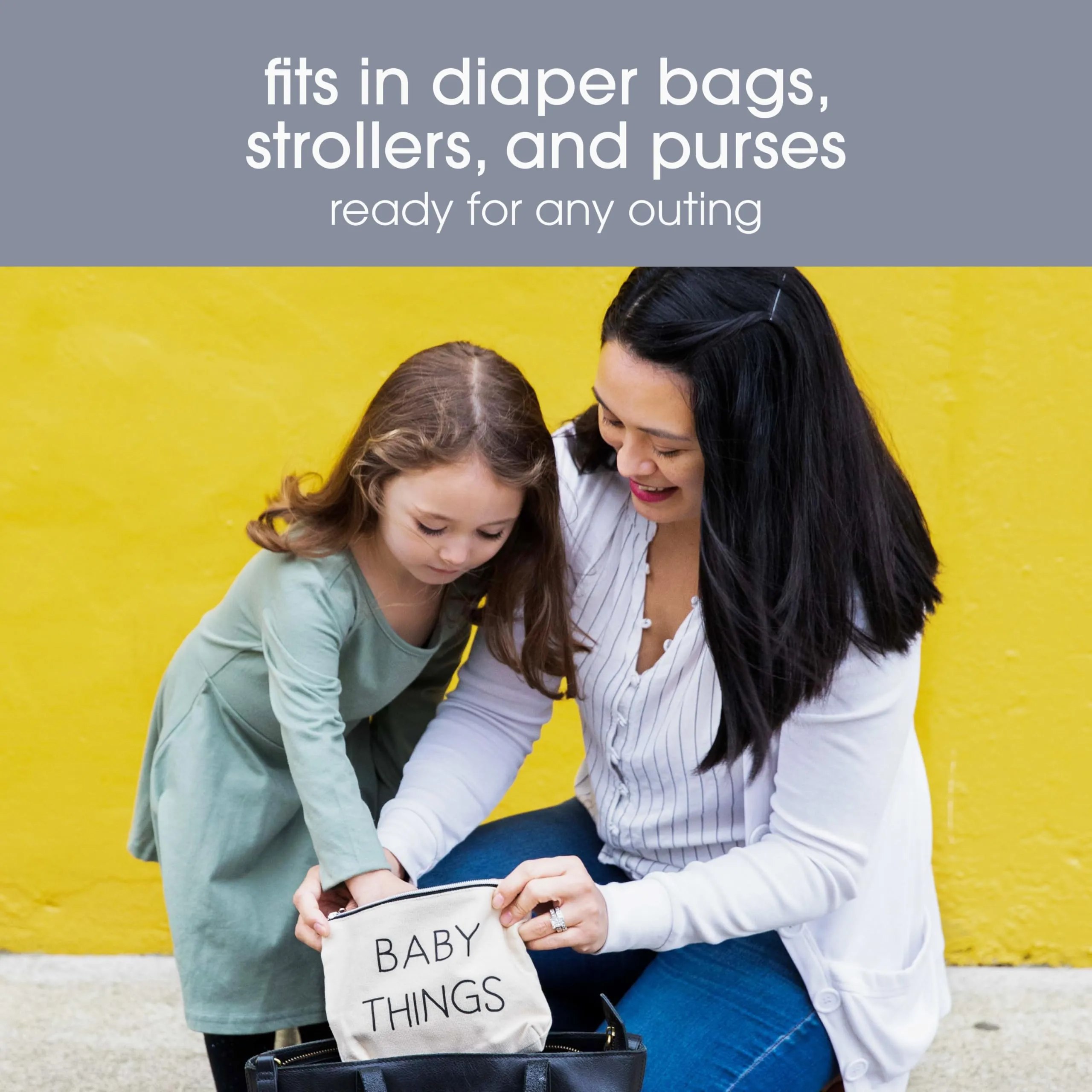 Pearhead Mommy and Baby Canvas Pouch Set, Gift For New Moms, Matching Travel Cases for New Mothers and Expecting Moms, Minimalist Cosmetic and Accessory Bag, Set of 2