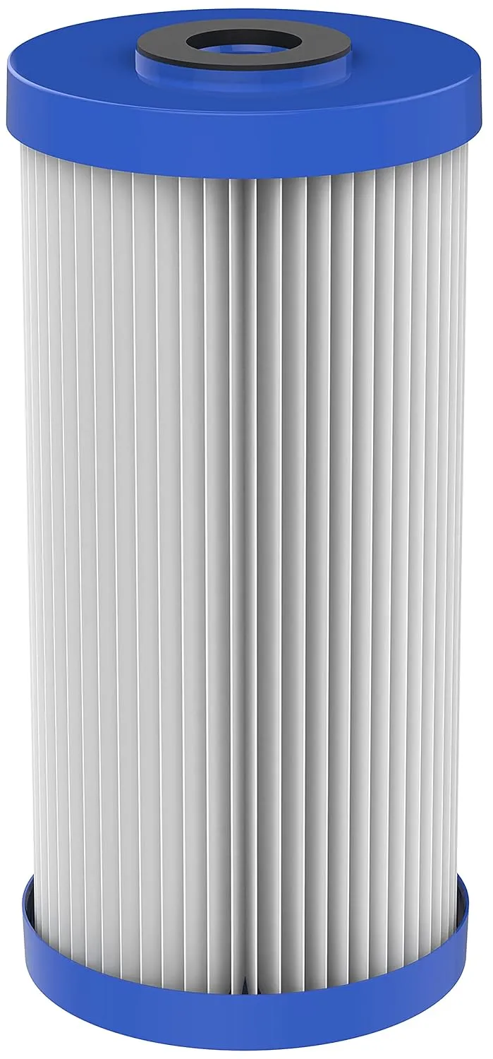 Pentair Pentek R50-BB Big Blue Sediment Water Filter, 10-Inch, Whole House Pleated Polyester Filter Cartridge, 10" x 4.5", 50 Micron