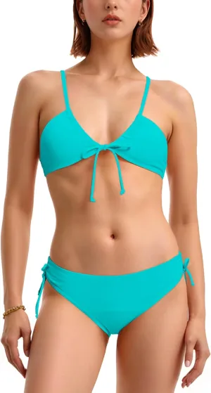 Period Swimwear Triangle Bikini Sets Two Piece Leakproof Menstrual Swimsuit Tie Side Bathing Suit for Girls