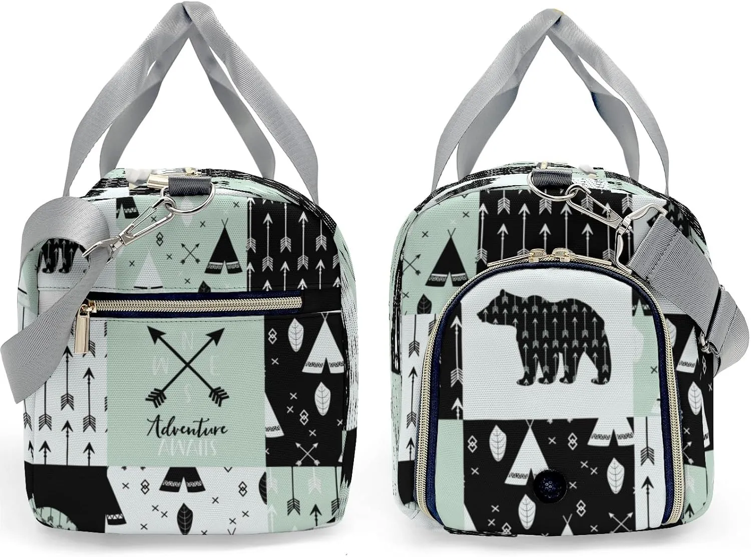 Personalized Adventure Bear Tribal Custom Multi-functional Travel Bag, Unisex Portable Duffel Bag, Short Distance Travel Assistant.