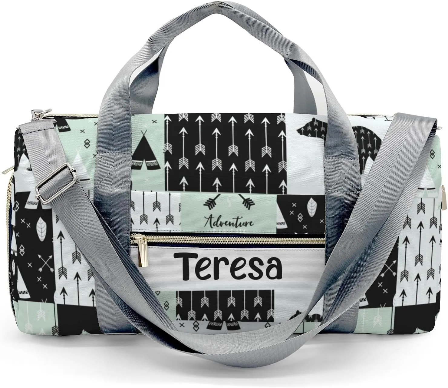 Personalized Adventure Bear Tribal Custom Multi-functional Travel Bag, Unisex Portable Duffel Bag, Short Distance Travel Assistant.