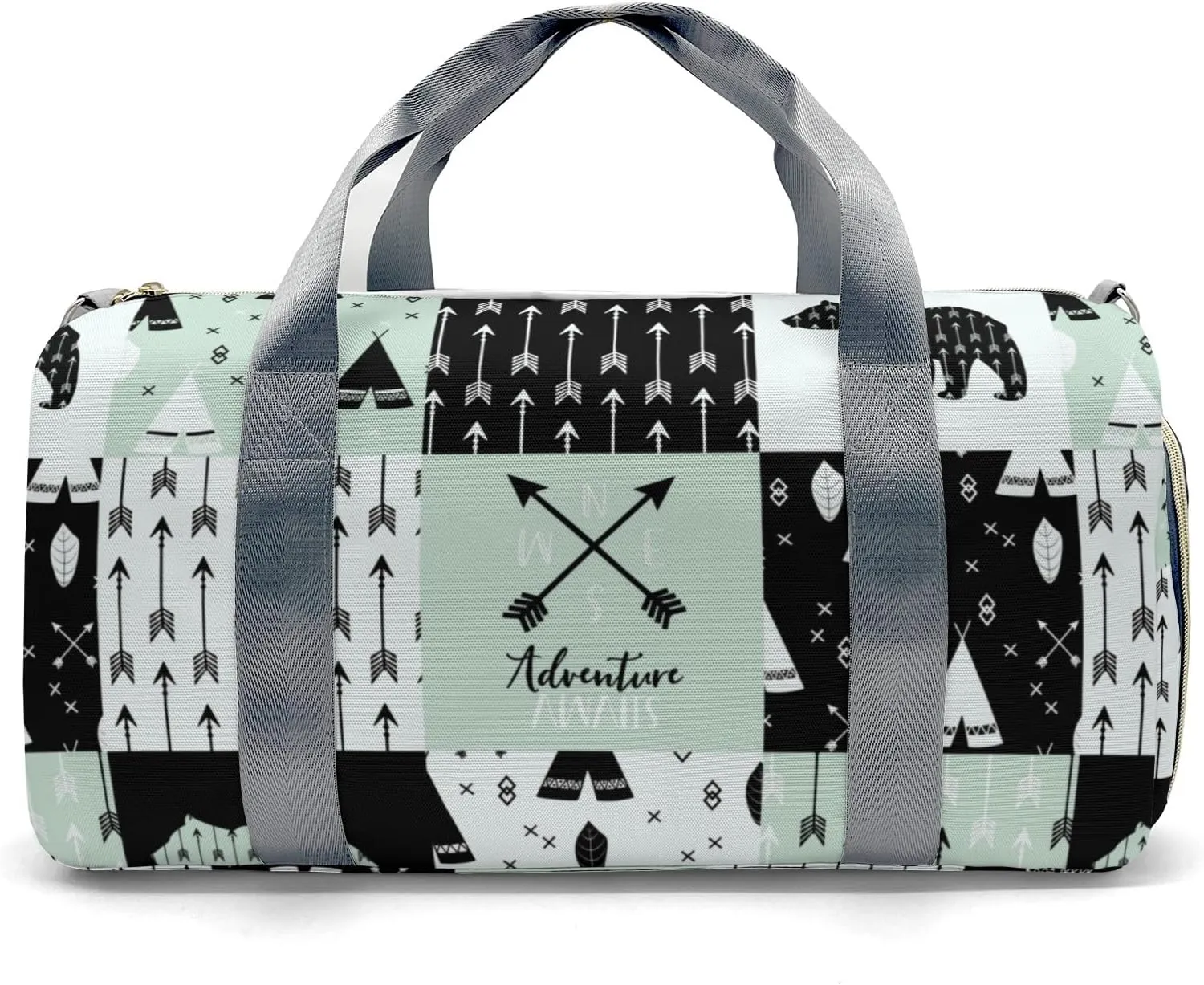 Personalized Adventure Bear Tribal Custom Multi-functional Travel Bag, Unisex Portable Duffel Bag, Short Distance Travel Assistant.