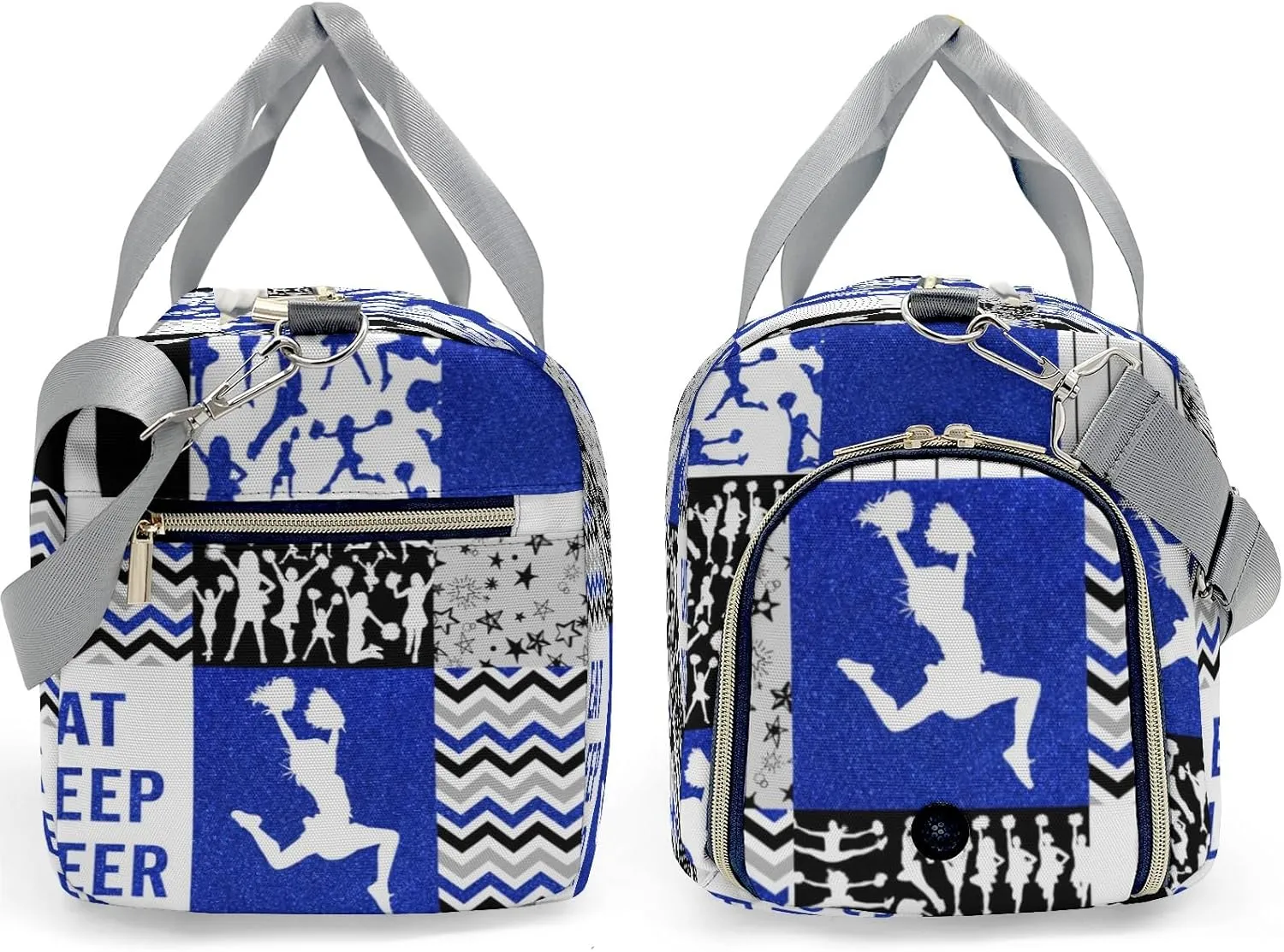 Personalized Cheerleader Glitter Cheer Saphire Custom Multi-functional Travel Bag, Unisex Portable Duffel Bag, Short Distance Travel Assistant