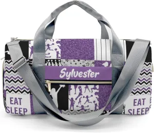 Personalized Cheerleader Glitter Purple Cheer Custom Multi-functional Travel Bag, Unisex Portable Duffel Bag, Short Distance Travel Assistant
