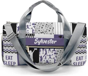 Personalized Cheerleader Patchwork Violet Custom Multi-functional Travel Bag, Unisex Portable Duffel Bag, Short Distance Travel Assistant