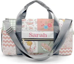 Personalized Cute Animal Giraffe Flower Wreath Custom Multi-functional Travel Bag, Unisex Portable Duffel Bag, Short Distance Travel Assistant