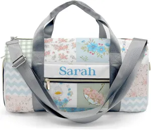 Personalized Cute Animal Goose Flower Wreath Custom Multi-functional Travel Bag, Unisex Portable Duffel Bag, Short Distance Travel Assistant
