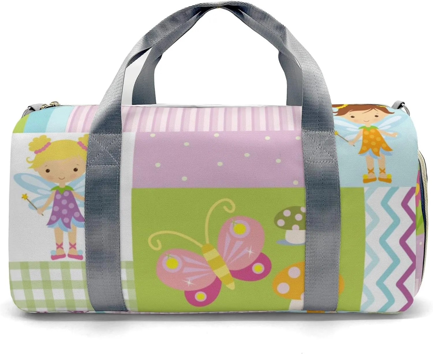Personalized Cute Garden Fairy Girl Butterfly Custom Multi-functional Travel Bag, Unisex Portable Duffel Bag, Short Distance Travel Assistant