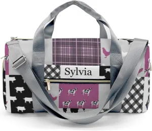 Personalized Farm Animals Car Patchwork Custom Multi-functional Travel Bag, Unisex Portable Duffel Bag, Short Distance Travel Assistant