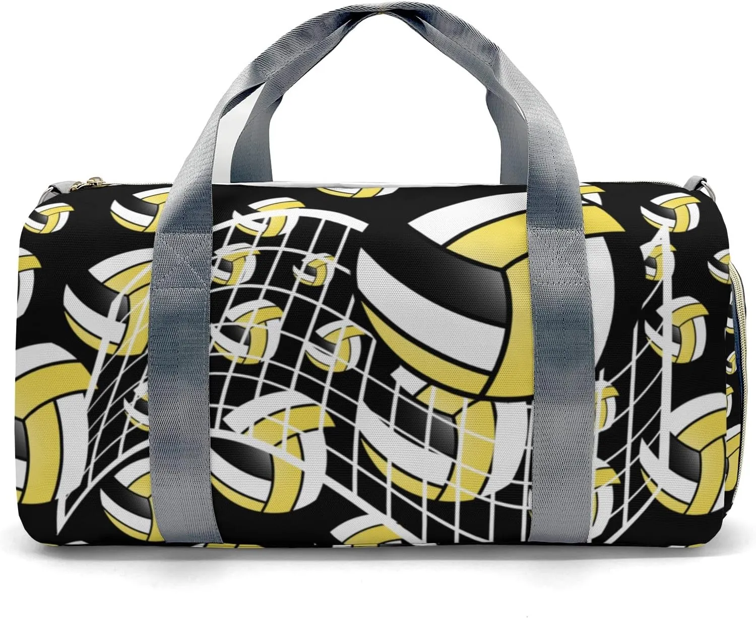 Personalized Gym Bag,Custom Name Volleyball Yelow Sport Duffel Bag Weekender Carry On Travel Duffel Bag