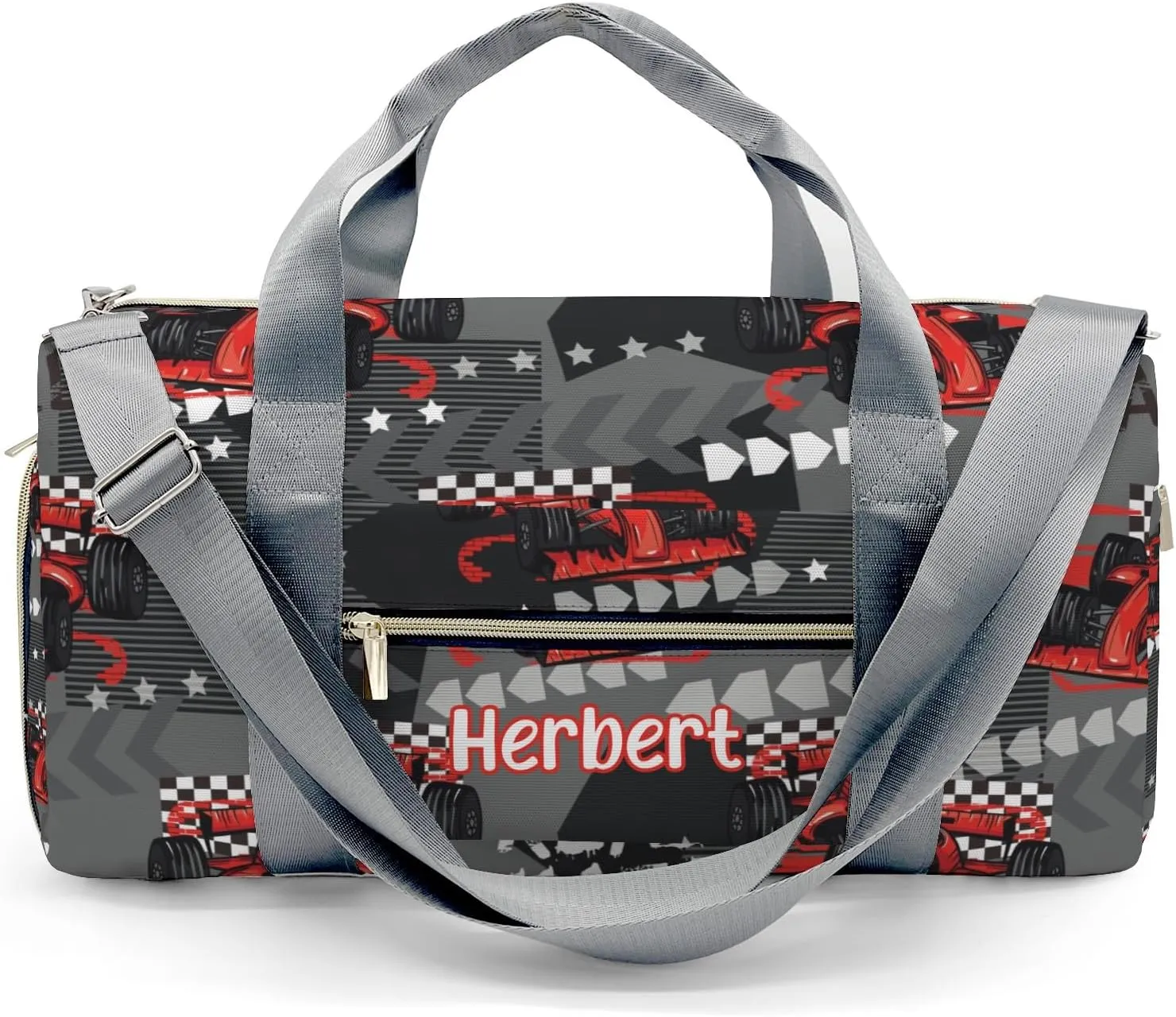 Personalized Red Sport Car Custom Multi-functional Travel Bag, Unisex Portable Duffel Bag, Short Distance Travel Assistant