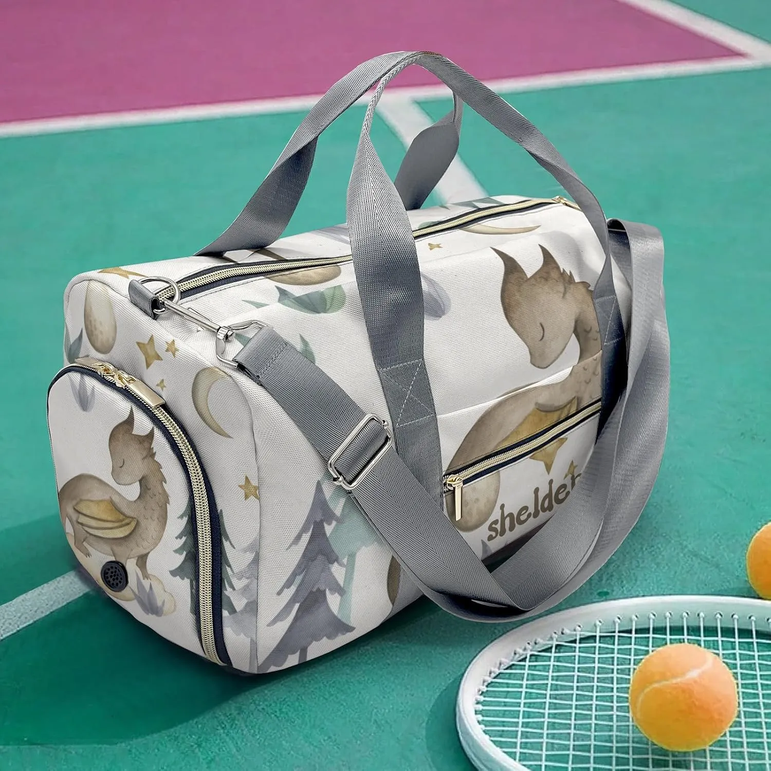 Personalized Watercolor Dragon Egg Custom Multi-functional Travel Bag, Unisex Portable Duffel Bag, Short Distance Travel Assistant
