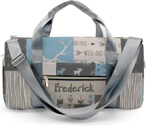 Personalized Wild and Free Deer Brown Custom Multi-functional Travel Bag, Unisex Portable Duffel Bag, Short Distance Travel Assistant