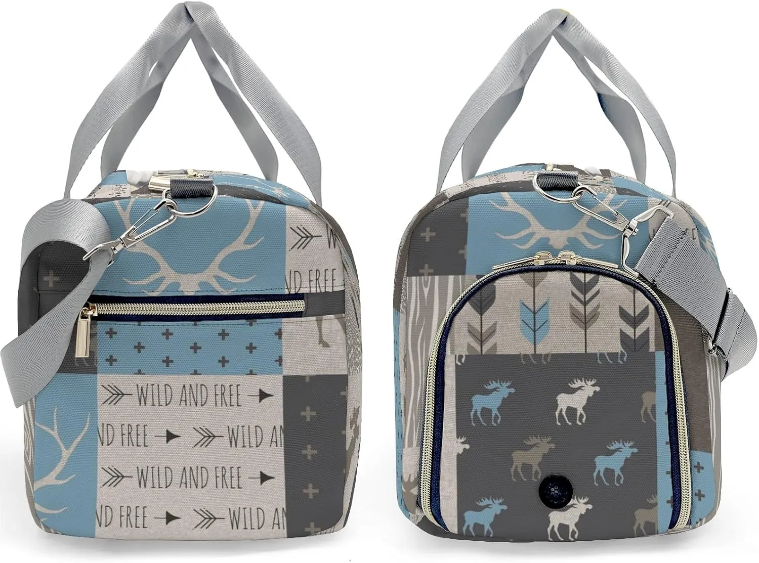 Personalized Wild and Free Deer Brown Custom Multi-functional Travel Bag, Unisex Portable Duffel Bag, Short Distance Travel Assistant
