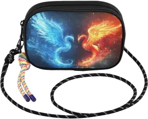 Phoenix Flame Blue Crossbody Bag for Women Cell Phone Purses Women's Small Shoulder Handbags Wallet Purse with Strap