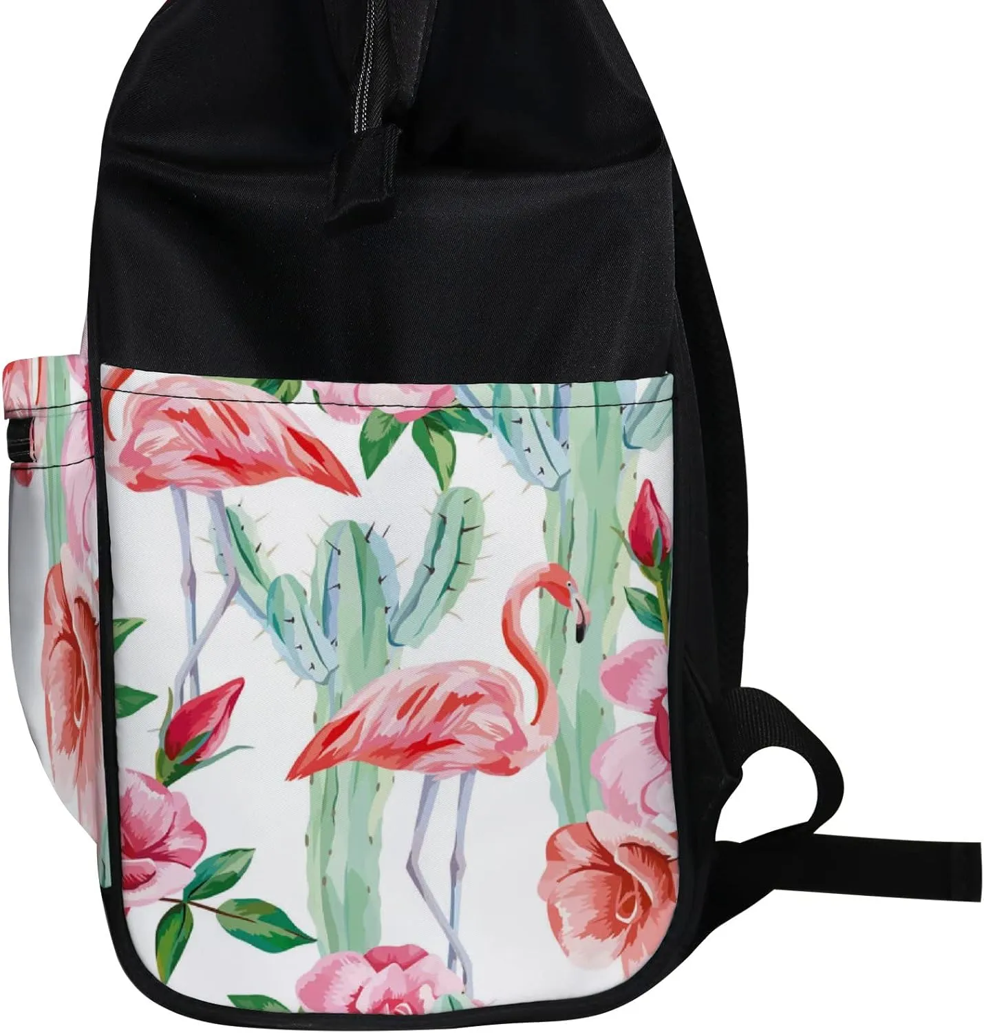 Pink Flamingo Cactus Diaper Bag Backpack Waterproof Backpack Baby Nappy Changing Bag for Travel Large Capacity Durable and Stylish for Woman