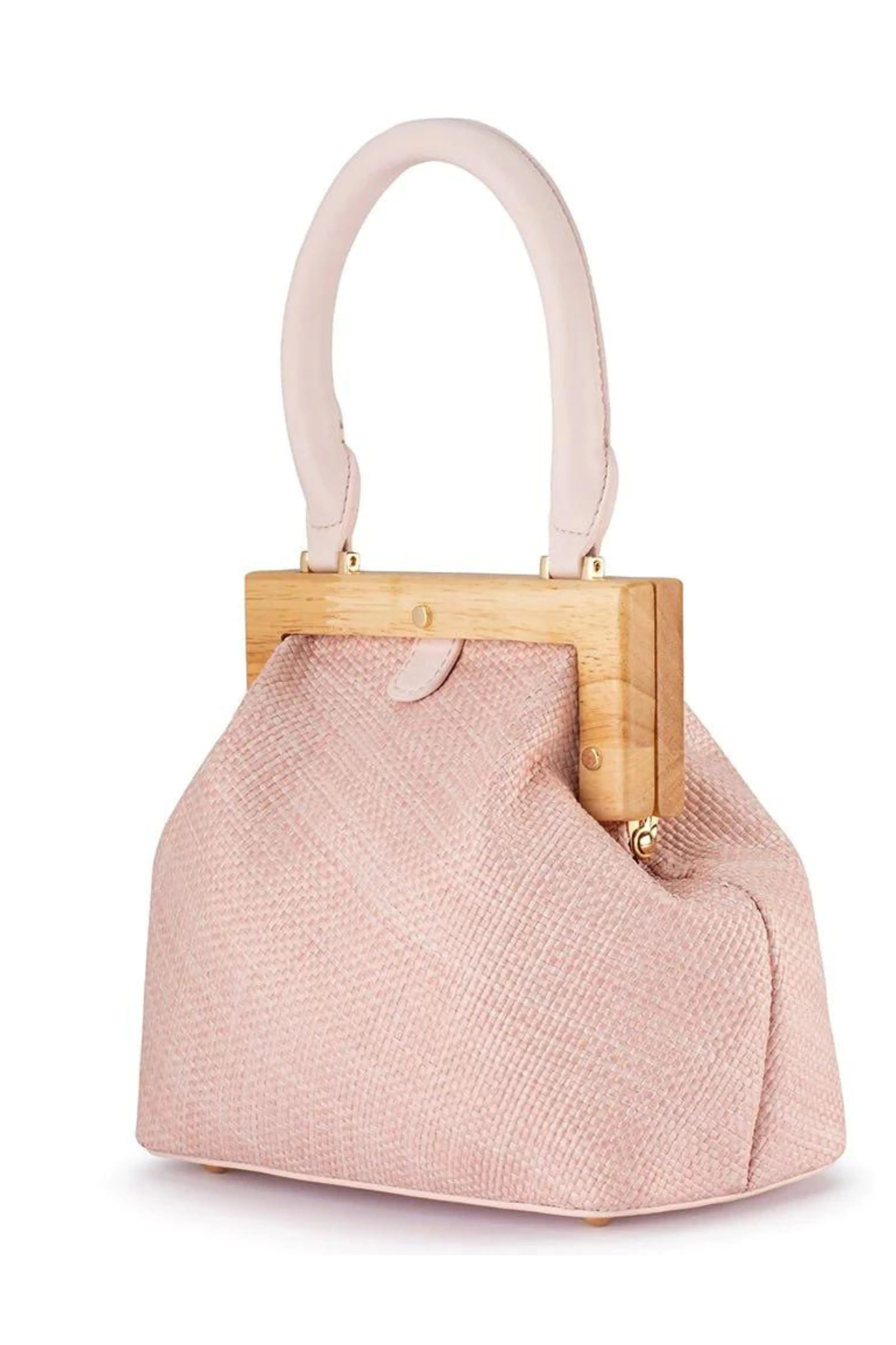 Piper Straw Top Handle Bag - Pink