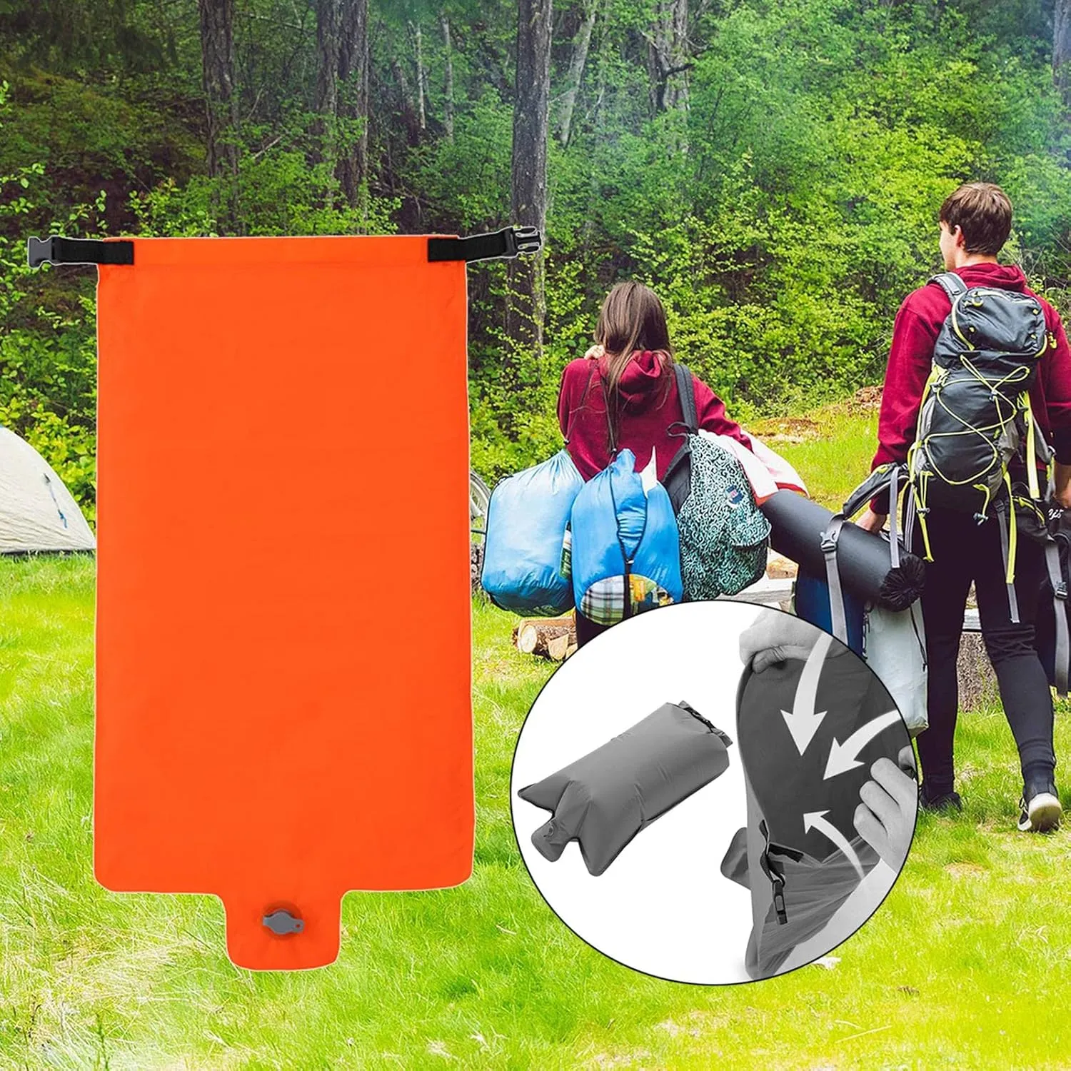 pistro Inflatable Bag Single Manual Press TPU Sleeping Mat Inflatable Bag Multi-Functional Waterproof Bag Outdoor -Light Portable Bag