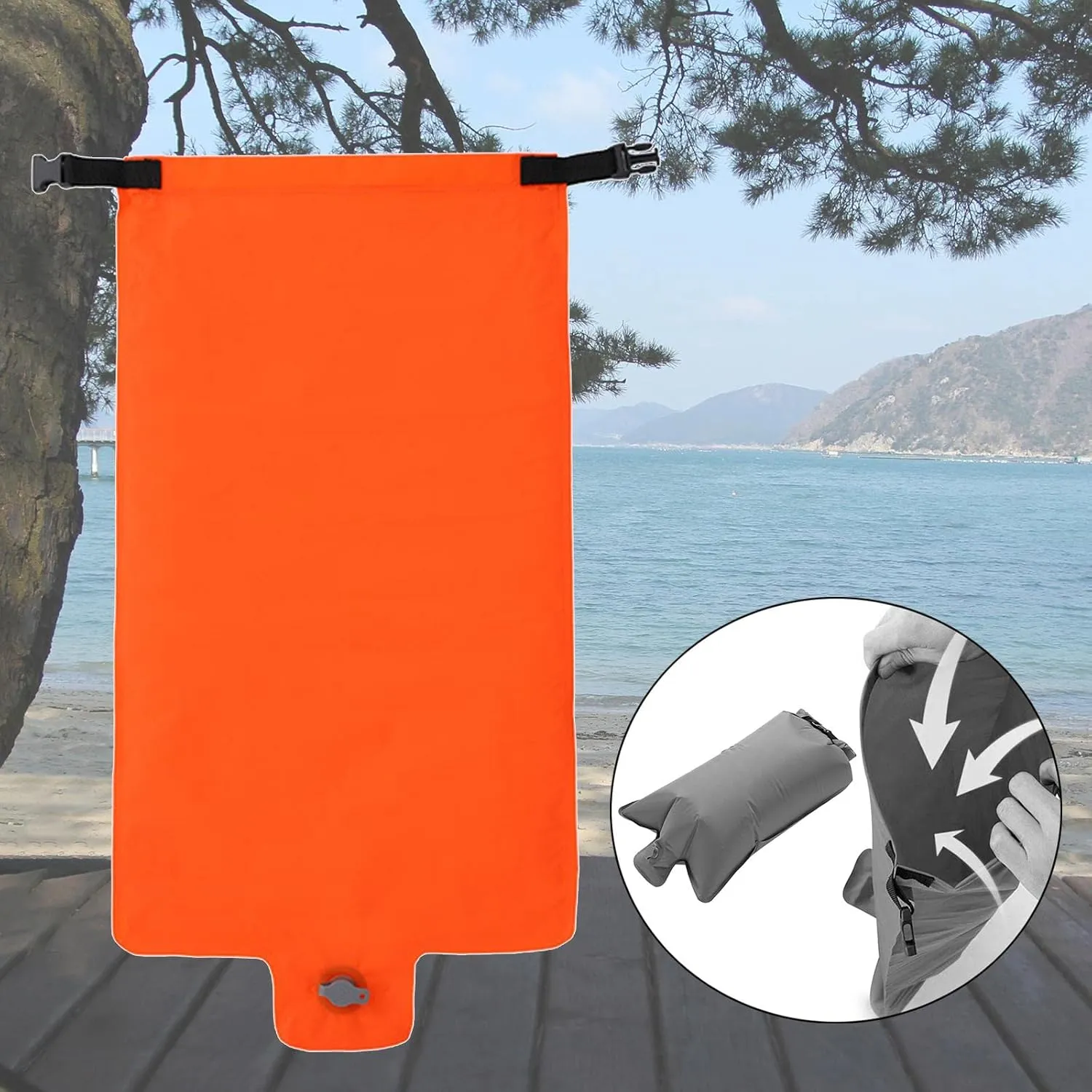 pistro Inflatable Bag Single Manual Press TPU Sleeping Mat Inflatable Bag Multi-Functional Waterproof Bag Outdoor -Light Portable Bag