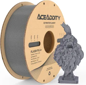PLA  Filament 1.75mm, Flash PLA High Speed 3D Printer Filament, Dimensional Accuracy  /- 0.02mm, 1KG/Spool 3D Printing Filament Fits for Most FDM 3D Printers (1kg Silver)