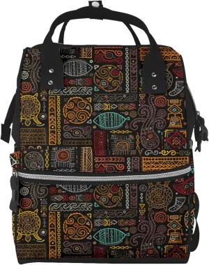 Polynesian Turtles Pattern Mummy Diaper Bag Backpack Durable Maternity Baby Nappy Casual Shoulder Bags Travel Hiking Outdoor Pack