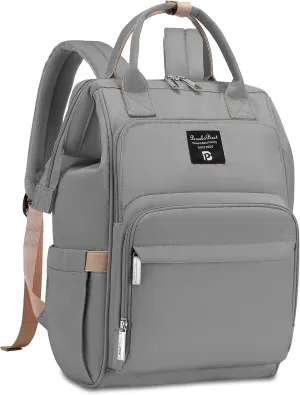 Pomelo Best Diaper Bag Backpack Stylish Waterproof Multifunctional Large Baby Bag with Changing Mat and Stroller Straps (Light Grey)
