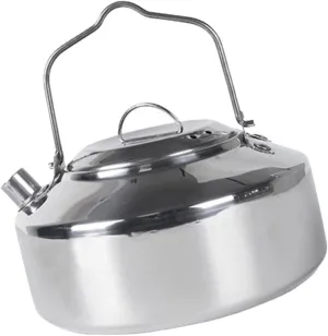 POPETPOP Outdoor Stainless Steel Kettle Multi Functional Wear Resistant Water Pot for Camping Hiking Fishing and Outdoor Cooking Needs