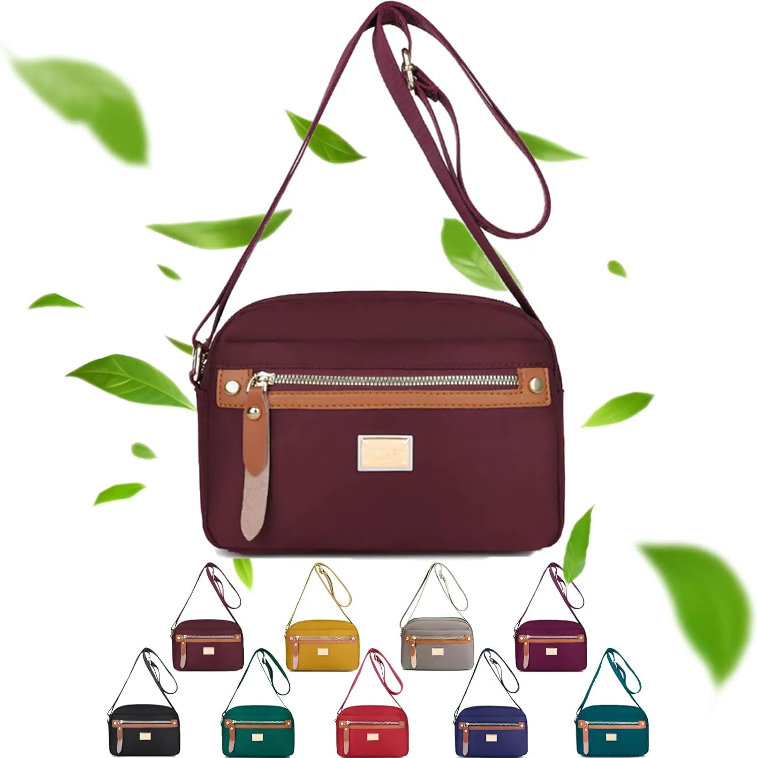 Popularate Nylon Crossbody Bag, Popularate Waterproof Nylon Crossbody Bag, Purses with Multi Pockets Suitable for Every Lady