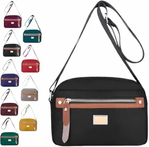 Popularate Nylon Crossbody Bag,Waterproof Casual Shoulder Bags Purses with Multi Pockets for Women