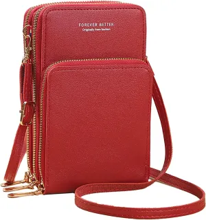 PORT&LOTUS Small Cell Cross Body Purses for Women Mini Shoulder Handbags Zipper Crossbody Bags