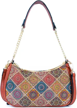 Portuguese Tile-Inspired Cork Crossbody Bag, Vegan PU Leather, Handcrafted in Portugal