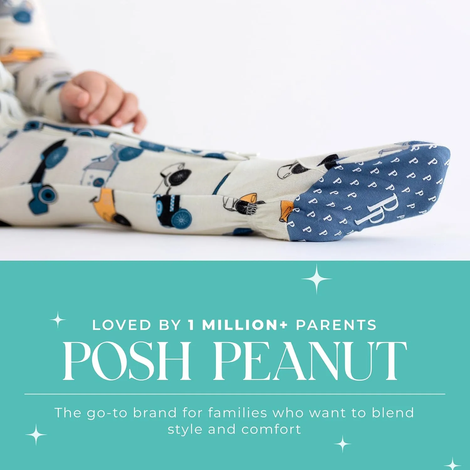 Posh Peanut Baby Boy Footie Pajamas - Soft Viscose Made from Bamboo 2 Way Zipper Sleepers & Onesies