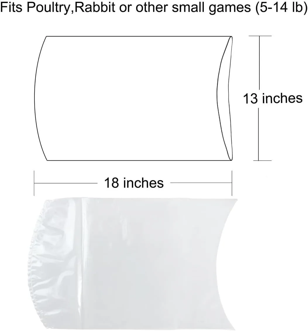 Poultry Shrink Bags, chicken bag, 50Pack 13x18 Inches Clear Poultry Heat Shrink Wrap Freezer With 50 Zip Ties, a Silicone Straw for Chickens, Rabbits